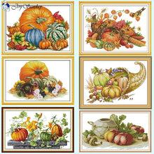 Load image into Gallery viewer, Pumpkin Pattern Series Cross Stitch Kit - AIMDIY