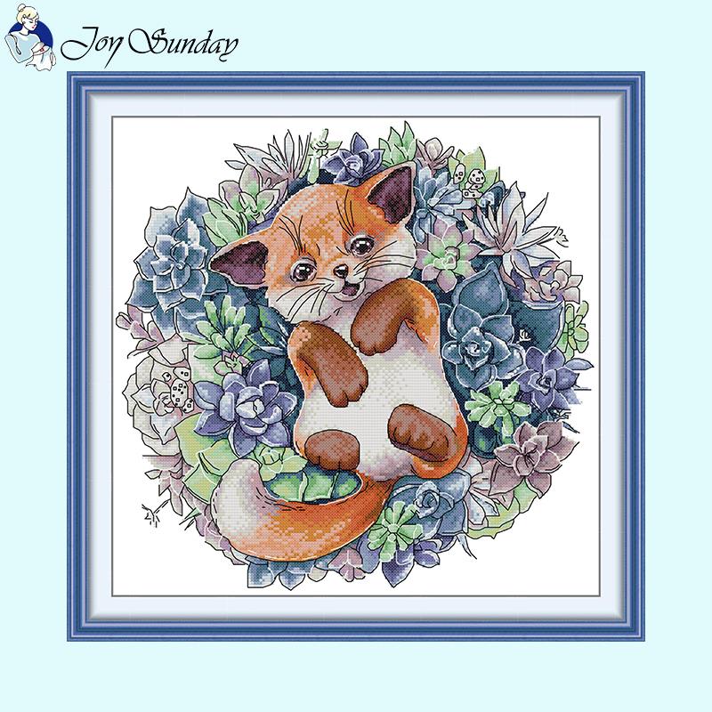 cross stitch succulents Puppies and Succulents Joy Sunday DIY Cross Stitch Kits