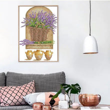 Load image into Gallery viewer, Purple Lavender Floral Pattern - Cross Stitch - AIMDIY