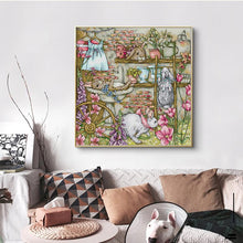 Load image into Gallery viewer, Rabbit's Garden Joy Sunday Animal Pattern Cross Stitch DIY Crafts - AIMDIY