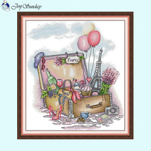Load image into Gallery viewer, Return from a trip to France DIY Hand Cross Stitch Kit - AIMDIY