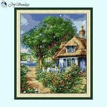 Load image into Gallery viewer, River Cottage - Joy Sunday Stamped Cross Stitch - AIMDIY