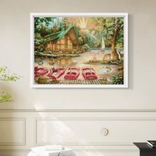 Load image into Gallery viewer, River House and Boat Landscape Cross Stitch Kits - AIMDIY