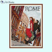 Load image into Gallery viewer, Roman Holiday DIY Couple Character Pattern Cross Stitch - AIMDIY