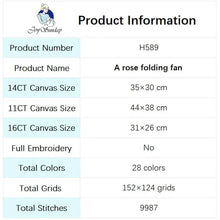 Load image into Gallery viewer, Rose Flower Fan DIY Cross Stitch Embroidery Kits - AIMDIY