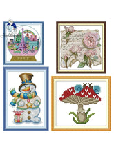 Load image into Gallery viewer, Still Life Style Cross Stitch Kit – DIY Handmade Embroidery on Stamped Canvas for Gifts