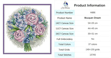 Load image into Gallery viewer, Bouquet Floral Patterns Cross Stitch Kits – DIY Embroidery Kit for Beginners & Crafters