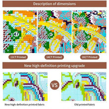 Load image into Gallery viewer, Flowers and Characters Cross Stitch Kit – DIY Handmade Embroidery with Stamped Canvas