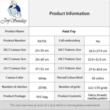 Load image into Gallery viewer, Flowers and Characters Cross Stitch Kit – DIY Handmade Embroidery with Stamped Canvas