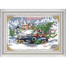 Load image into Gallery viewer, Joy Sunday Christmas Style Cross Stitch Kit – 11CT/14CT/16CT HD Pattern DIY Embroidery for Home Decor