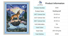 Load image into Gallery viewer, Wolf Animal Patterns Cross Stitch Kit - AIMDIY