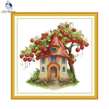 Load image into Gallery viewer, Joy Sunday Cottage Series Cross Stitch Kit – Printed Aida 11CT/14CT/16CT DIY Embroidery Set