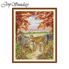 Load image into Gallery viewer, The Fawn Cross Stitch Kit – Joy Sunday Printed 11CT/14CT/16CT Aida Fabric DIY Embroidery for Home Decor