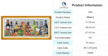 Load image into Gallery viewer, Joy Sunday Cross Stitch Kits Wine Bottle Pattern