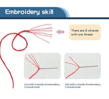 Load image into Gallery viewer, Flowers and Characters Cross Stitch Kit – DIY Handmade Embroidery with Stamped Canvas