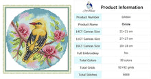 Load image into Gallery viewer, DIY Bird Series Cross Stitch Kit - Stamped Canvas 11ct, 14ct, 16ct for Handmade Embroidery Gifts