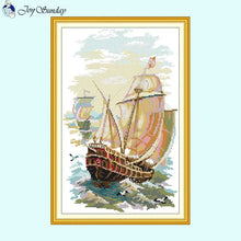 Load image into Gallery viewer, Sail Away Cross Stitch Kit Sailboat - AIMDIY