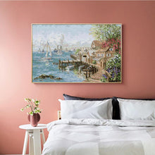 Load image into Gallery viewer, Sailor's Harbor Seaside Scenery Cross Stitch Kit - AIMDIY