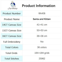 Load image into Gallery viewer, Santa and Kitten - Cross Stitch - AIMDIY