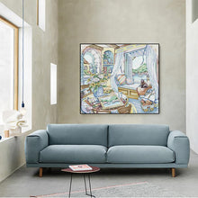 Load image into Gallery viewer, Scenery in front of the Window Stamped Cross Stitch - AIMDIY