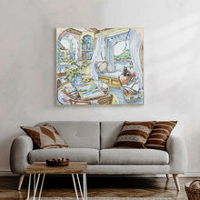 Load image into Gallery viewer, Scenery in front of the Window Stamped Cross Stitch - AIMDIY