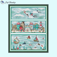 Load image into Gallery viewer, Sea Land and Air Scenery Painting Cross Stitch Kit - AIMDIY