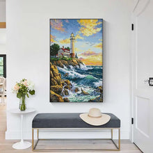 Load image into Gallery viewer, Cross Stitch Kit Joy Sunday Seaside Lighthouse - AIMDIY