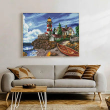 Load image into Gallery viewer, Seaside Lighthouse Scenery Pattern Cross Stitch Kit - AIMDIY