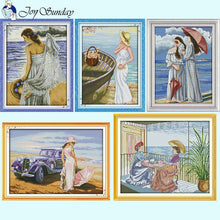 Load image into Gallery viewer, Seaside Maiden Joy Sunday Counted - AIMDIY