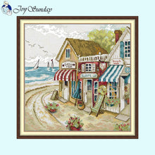 Load image into Gallery viewer, Seaside Shop Joy Sunday Cross Stitch Kit Scenery Patterns - AIMDIY