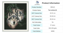 Load image into Gallery viewer, Wolf Animal Patterns Cross Stitch Kit - AIMDIY