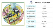 Load image into Gallery viewer, DIY Bird Series Cross Stitch Kit - Stamped Canvas 11ct, 14ct, 16ct for Handmade Embroidery Gifts