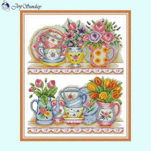 Load image into Gallery viewer, Shelf Flowers and Tea Service - AIMDIY
