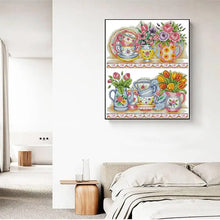 Load image into Gallery viewer, Shelf Flowers and Tea Service - AIMDIY
