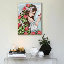 Load image into Gallery viewer, Spring Daughter Flower Character Pattern Cross Stitch - AIMDIY