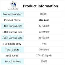 Load image into Gallery viewer, Starry Bear Cartoon Printed Cross Stitch - AIMDIY