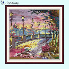 Load image into Gallery viewer, Street Lamp - DIY Scenery Pattern Cross Stitch Kit - AIMDIY