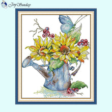 Load image into Gallery viewer, Sunflower Bouquet Flower Motif Cross Stitch - AIMDIY