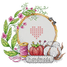 Load image into Gallery viewer, Tea Set and Embroidery Floral Pattern Cross Stitch Kits - AIMDIY