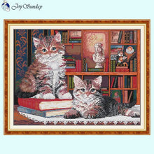 Load image into Gallery viewer, Cross Stitch Kits For Beginners - The Learned Cat Animal Pattern - AIMDIY