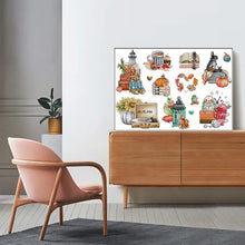 Load image into Gallery viewer, The Scent of Autumn Cross Stitch Kits - Fall Patterns on Stamped Canvas for Handmade Embroidery