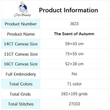 Load image into Gallery viewer, The Scent of Autumn Cross Stitch Kits - Fall Patterns on Stamped Canvas for Handmade Embroidery