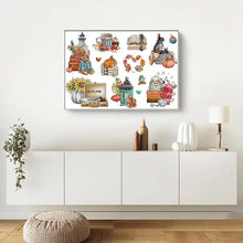 Load image into Gallery viewer, The Scent of Autumn Cross Stitch Kits - Fall Patterns on Stamped Canvas for Handmade Embroidery