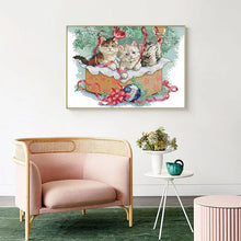 Load image into Gallery viewer, Joy Sunday Three Kittens Cartoon Cross Stitch - AIMDIY