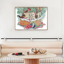 Load image into Gallery viewer, Joy Sunday Three Kittens Cartoon Cross Stitch - AIMDIY