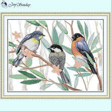 Load image into Gallery viewer, Three Little Birds Cross Stitch Pattern - AIMDIY