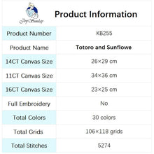 Load image into Gallery viewer, Totoro and Sunflower Cartoon Patterns Cross Stitch - AIMDIY