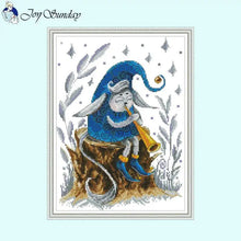 Load image into Gallery viewer, Trumpet Blowing Elf Cartoon Pattern Cross Stitch Kits - AIMDIY