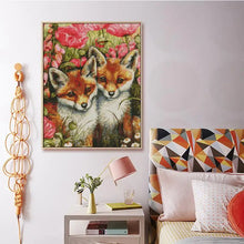 Load image into Gallery viewer, Two Little Foxes Joy Sunday Animal Cross Stitch Kits - AIMDIY