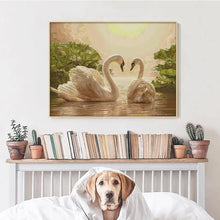Load image into Gallery viewer, Two Swans Animal Pattern 14CT Cross Stitch Kit - AIMDIY